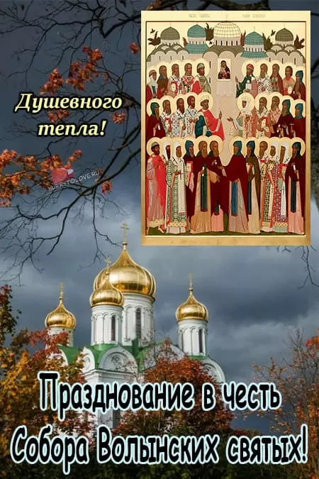 Собор Волынских святых — открытки, красивые поздравления на 23 октября 2024